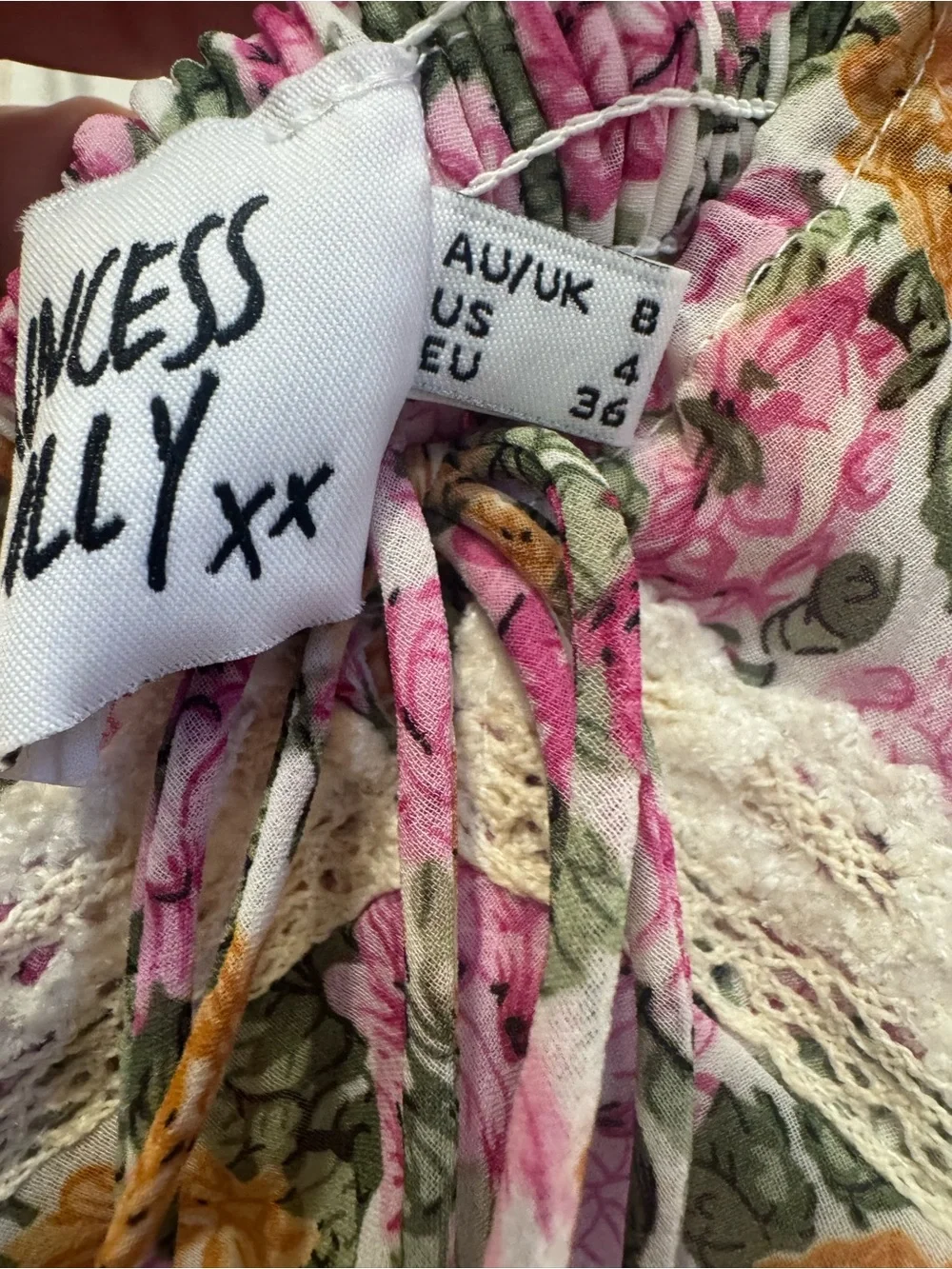 Princess Polly floral Maxi Slip spaghetti strap Dress Lace Trim Sz XS NWOT - Picture 7 of 14